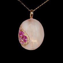 Marco Moore Necklace, Pink Sapphire Diamond and 14k gold. Comes with factory certification by Marco Moore and Limited edition sold out for years now. 